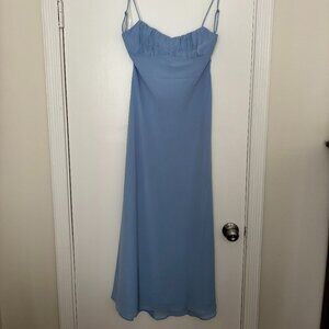 Elegant Blue Backless Dress